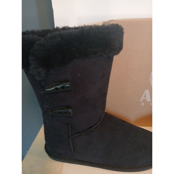 Apres by Lamo BLACK Microfiber Faux Fur Lined Winter Boots Women's Sz 11 NIB - Picture 4 of 16